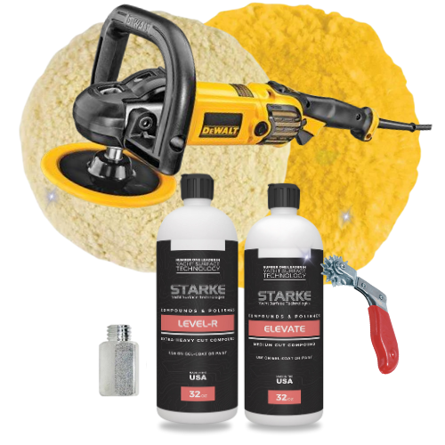 Dark Color Heavy Oxidation Sand Scratch Removal Buff Kit w Dewalt 849x Rotary Buffer