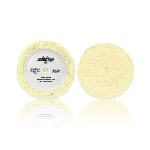 Buff and Shine Grip Back Cutting Wool Pad 7.5" X 1.5"