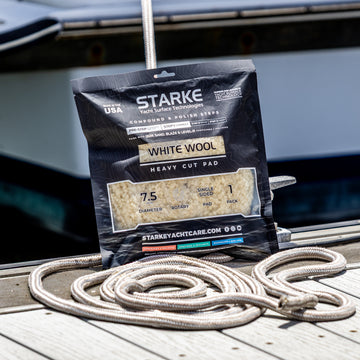 Starke Yacht Care Single Sided Step 1 White Wool Heavy Cut Buffing Pad