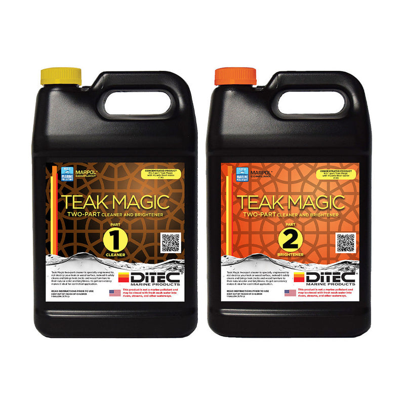 DiTec Teak Magic Part 1 Cleaner and Part 2 Brightener 128 oz.