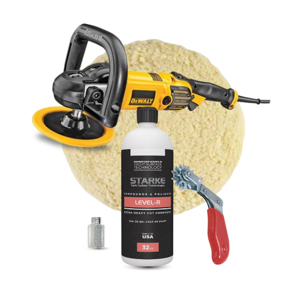 Heavy Oxidation/Sand Scratch Removal Buff Kit w/Dewalt 849x Rotary Buffer | Starke Yacht Care
