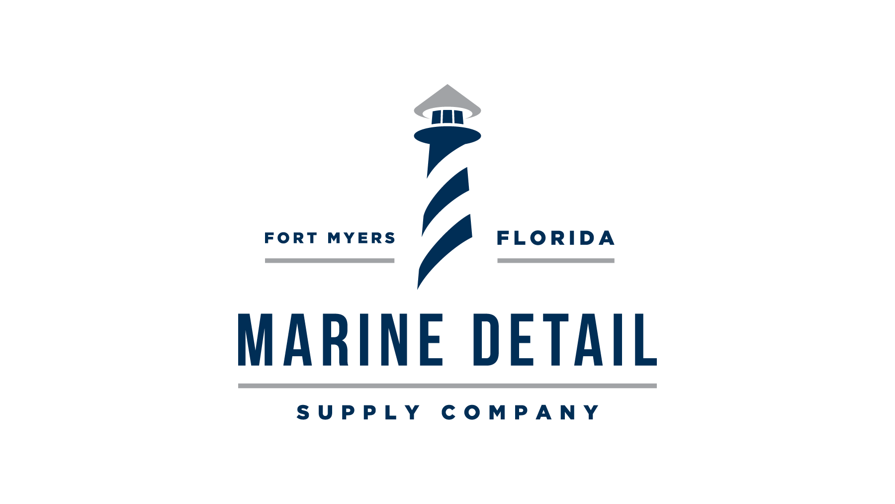 Logo of Marine Detail Supply Company with a lighthouse design on a white background